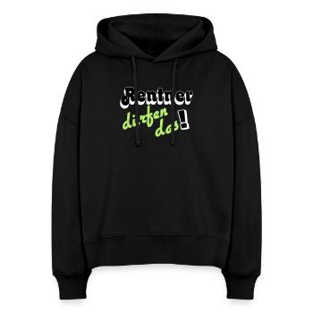 Rentner Spruch Neon Grün - Stanley/Stella Boxy Frauen Bio Hoodie Nora - Schwarz - Vorne