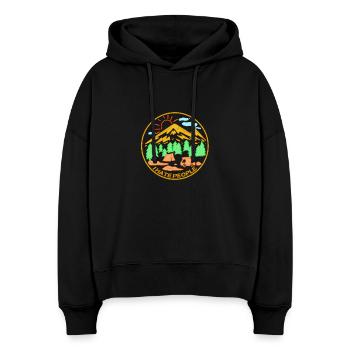 Ich hasse Menschen - Stanley/Stella Boxy Frauen Bio Hoodie Nora - Schwarz - Vorne
