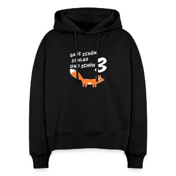 Kindergeburtstag 3 Jahre - Stanley/Stella Boxy Frauen Bio Hoodie Nora - Schwarz - Vorne