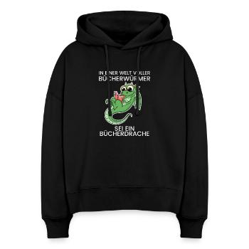 Bücher Drache Drachen - Stanley/Stella Boxy Frauen Bio Hoodie Nora - Schwarz - Vorne