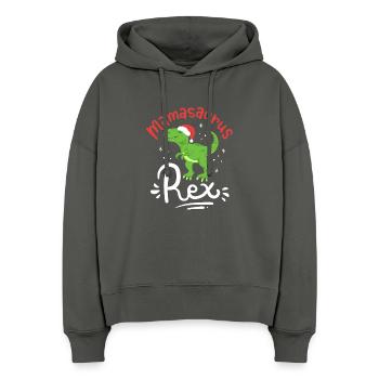 Weihnachten Mama Saurus - Stanley/Stella Boxy Frauen Bio Hoodie Nora - Anthrazit - Vorne