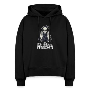 Halloween Sensenmann Ich hasse Menschen - Stanley/Stella Boxy Frauen Bio Hoodie Nora - Schwarz - Vorne