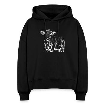 lustige Kuh Geschenk Bauern - Stanley/Stella Boxy Frauen Bio Hoodie Nora - Schwarz - Vorne