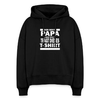 Der Beste Papa - Stanley/Stella Boxy Frauen Bio Hoodie Nora - Schwarz - Vorne