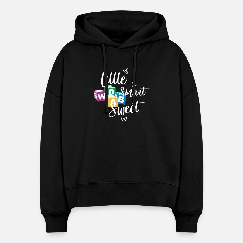 Petit Smart et Doux - Sweat à capuche bio Nora coupe boxy Stanley/Stella Femme - noir