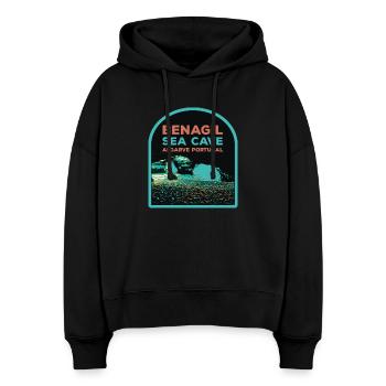 Berühmte Benagil Meereshöhle, Algarve Portugal - Stanley/Stella Boxy Frauen Bio Hoodie Nora - Schwarz - Vorne