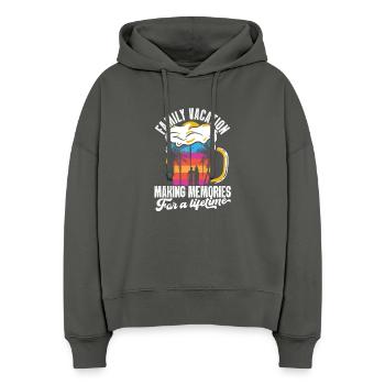 Family Vacation Making Memories Lifetime - Stanley/Stella Boxy Women Organic Hoodie Nora - anthracite - Front