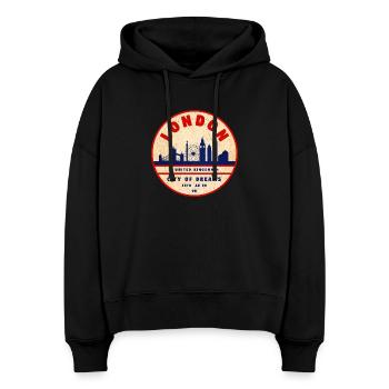 London Skyline City of Dreams - Stanley/Stella Boxy Women Organic Hoodie Nora - black - Front