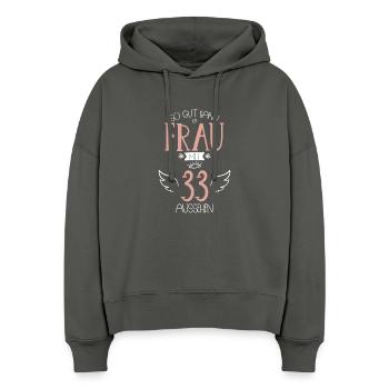 33. Geburtstag Frau Mutter Freundin 33 Jahre - Stanley/Stella Boxy Frauen Bio Hoodie Nora - Anthrazit - Vorne