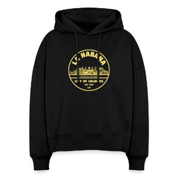 La Habana Stadt der Säulen - Stanley/Stella Boxy Frauen Bio Hoodie Nora - Schwarz - Vorne