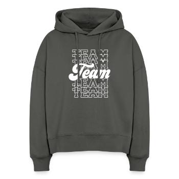 Équipe - Sweat à capuche bio Nora coupe boxy Stanley/Stella Femme - charbon - Devant