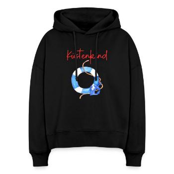 Küstenkind - Stanley/Stella Boxy Frauen Bio Hoodie Nora - Schwarz - Vorne