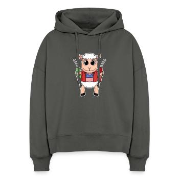 Tankwart Schaf Tankstelle - Stanley/Stella Boxy Frauen Bio Hoodie Nora - Anthrazit - Vorne