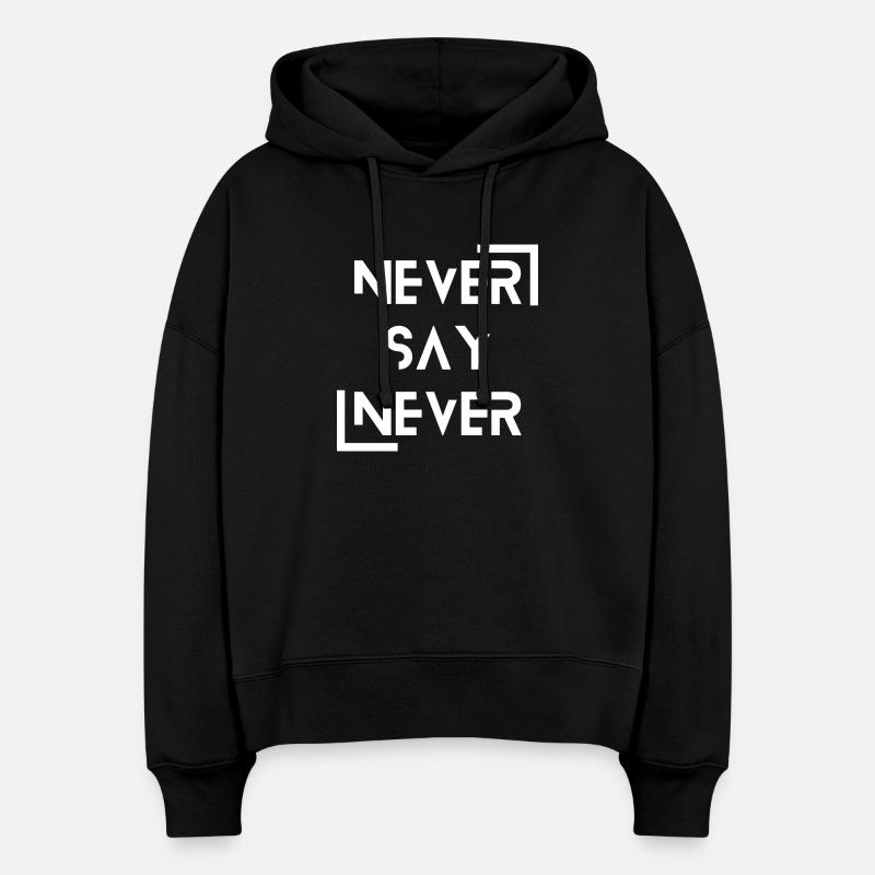 Ne jamais dire jamais - Sweat à capuche bio Nora coupe boxy Stanley/Stella Femme - noir