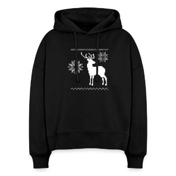 Rentier - Stanley/Stella Boxy Frauen Bio Hoodie Nora - Schwarz - Vorne