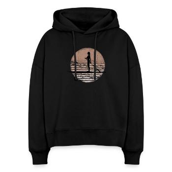 Sunset Paddleboard Silhouette - Stanley/Stella Boxy Frauen Bio Hoodie Nora - Schwarz - Vorne