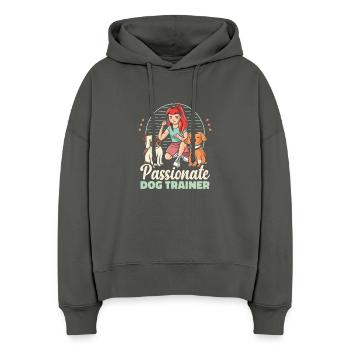 Passionate Dog Trainer Hunde Trainerin - Stanley/Stella Boxy Frauen Bio Hoodie Nora - Anthrazit - Vorne