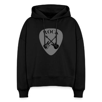 Rock Guitar Guitar Guitar Guitar Guitar Guitar Cross Shirt - Stanley/Stella Boxy Women Organic Hoodie Nora - black - Front