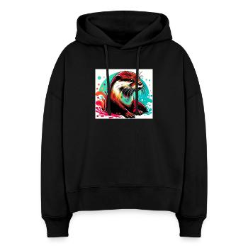 Otter - Stanley/Stella Boxy Women Organic Hoodie Nora - black - Front