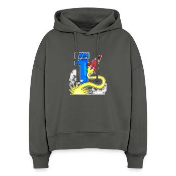 1 Year Birthday Boy Gift - Stanley/Stella Boxy Women Organic Hoodie Nora - anthracite - Front