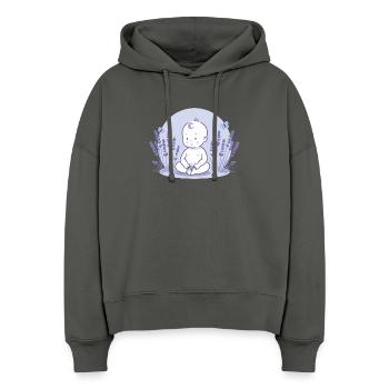 Baby im Lavendel - Stanley/Stella Boxy Frauen Bio Hoodie Nora - Anthrazit - Vorne