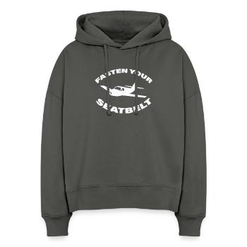 FASTING YOUR SEATBELT - Stanley/Stella Boxy Women Organic Hoodie Nora - anthracite - Front