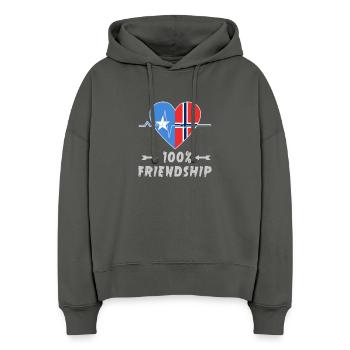 La Somalie et la Norvège : amitié à 100 % - Sweat à capuche bio Nora coupe boxy Stanley/Stella Femme - charbon - Devant