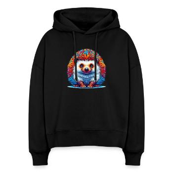 Igel - Stanley/Stella Boxy Frauen Bio Hoodie Nora - Schwarz - Vorne