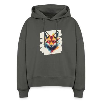 Renard - Sweat à capuche bio Nora coupe boxy Stanley/Stella Femme - charbon - Devant