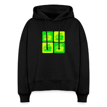 Curling Classic Design - Stanley/Stella Boxy Women Organic Hoodie Nora - black - Front