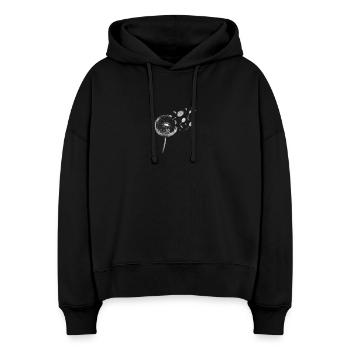 Tennis Pusteblume Tennisschläger Lustiges Tennis - Stanley/Stella Boxy Frauen Bio Hoodie Nora - Schwarz - Vorne
