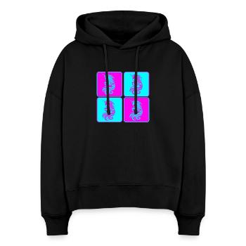 Magical Unicorn Pop Art - Stanley/Stella Boxy Women Organic Hoodie Nora - black - Front