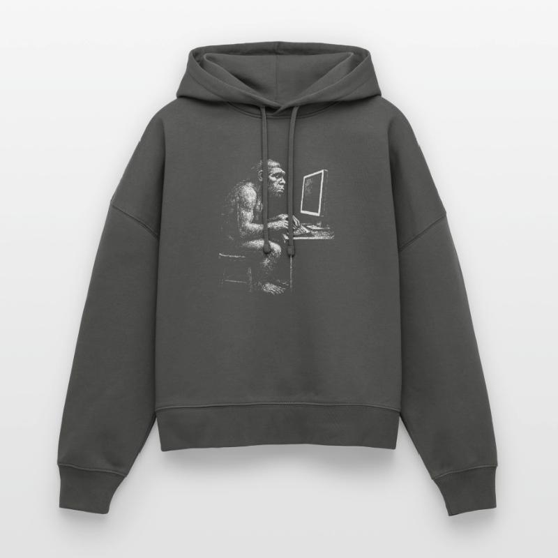 Digital Coder Homo Erectus gift Stanley/Stella Boxy Women Organic Hoodie Nora