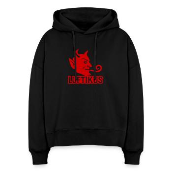 Luftikus - Sweat à capuche bio Nora coupe boxy Stanley/Stella Femme - noir - Devant