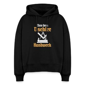 Tischler Handwerk Zunftzeichen Zunft - Stanley/Stella Boxy Frauen Bio Hoodie Nora - Schwarz - Vorne