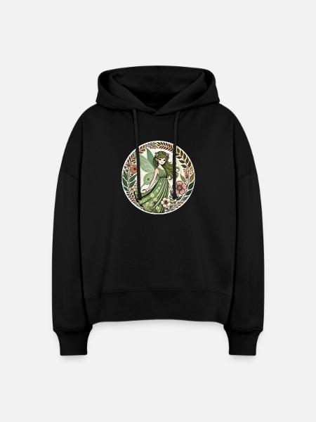 Verzauberte Waldfee Design - Stanley/Stella Boxy Frauen Bio Hoodie Nora - Schwarz