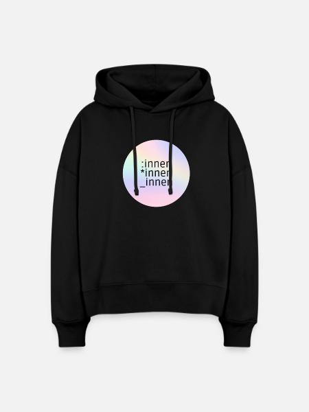 *innen_innen:innen - Stanley/Stella Boxy Frauen Bio Hoodie Nora - Schwarz