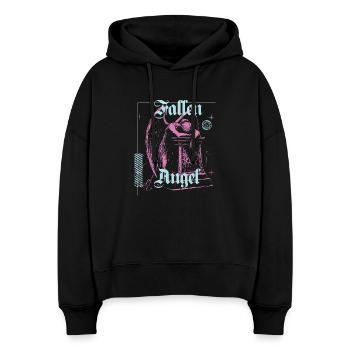 Himmlische Engelillustration - Stanley/Stella Boxy Frauen Bio Hoodie Nora - Schwarz - Vorne