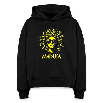 Medusa mit Sonnenbrille - Stanley/Stella Boxy Frauen Bio Hoodie Nora - Schwarz - Vorne
