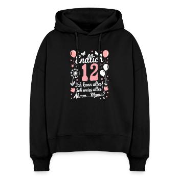 Endlich 12 Geburtstag 12 Jahre Geschenk Mädchen - Stanley/Stella Boxy Frauen Bio Hoodie Nora - Schwarz - Vorne