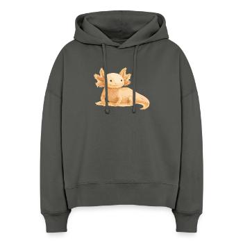 Realistisches Axolotl – Detailreiche Illustration - Stanley/Stella Boxy Frauen Bio Hoodie Nora - Anthrazit - Vorne