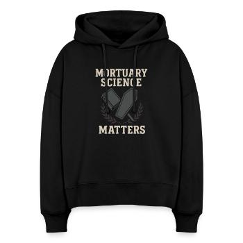 Cadavre Science Humour noir Mort Positif - Sweat à capuche bio Nora coupe boxy Stanley/Stella Femme - noir - Devant