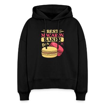 Macaron French Desserts - Stanley/Stella Boxy Women Organic Hoodie Nora - black - Front