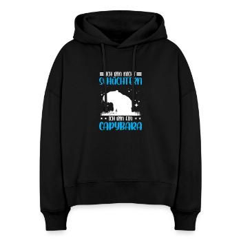 Capybara nicht schüchtern Wasserschwein - Stanley/Stella Boxy Frauen Bio Hoodie Nora - Schwarz - Vorne