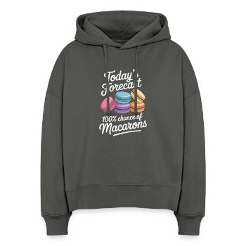 Macaron French Desserts - Stanley/Stella Boxy Women Organic Hoodie Nora - anthracite - Front