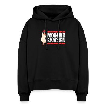 Hamburg Moin Spacken Nordsee Hamburger Möwe Lustig - Stanley/Stella Boxy Frauen Bio Hoodie Nora - Schwarz - Vorne
