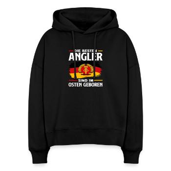 Die Besten Angler Angeln Ossi Spruch DDR Stolz - Stanley/Stella Boxy Frauen Bio Hoodie Nora - Schwarz - Vorne