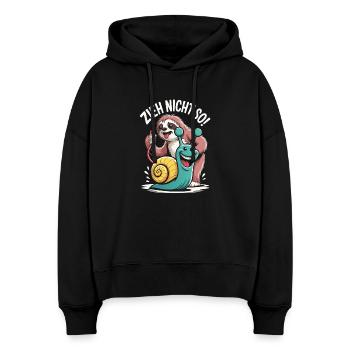 Zieh Nicht So Sloth Humor - Stanley/Stella Boxy Frauen Bio Hoodie Nora - Schwarz - Vorne