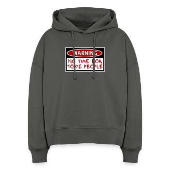 No Time Toxic People Grenzen Selbstfürsorge Spruch - Stanley/Stella Boxy Frauen Bio Hoodie Nora - Anthrazit - Vorne
