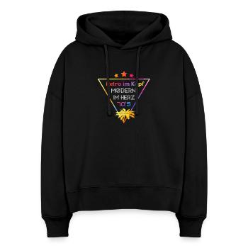 Retro in the head Modern in the heart 70s - Stanley/Stella Boxy Women Organic Hoodie Nora - black - Front